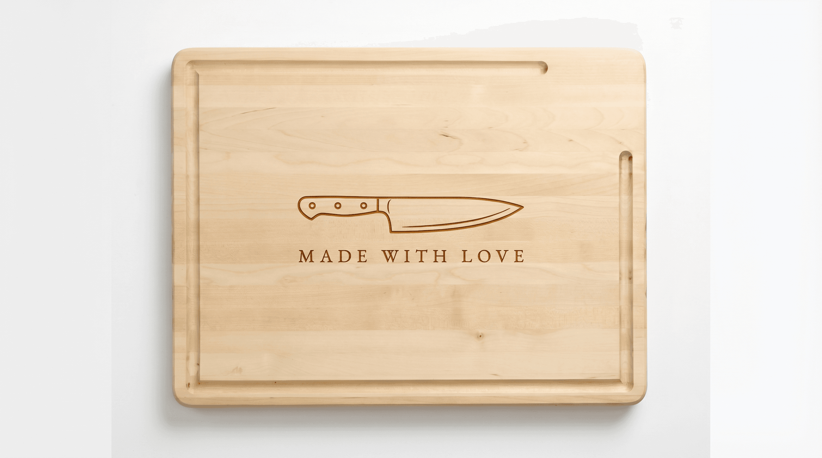 RK Woodworks personalized cutting board with custom engraving